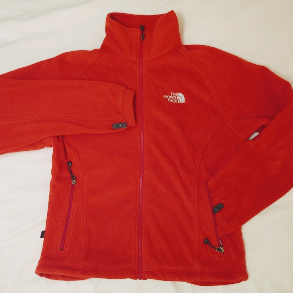 The North Face red fleece jacket